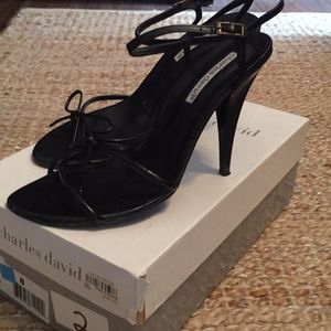 Charles David black leather sandal